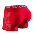 Miniatyrbillede 1 af 5: Mænds Underbukser Boxer Mesh Mænds Polstrede Underbukser med Hoftepads Red M