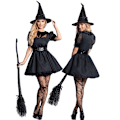 Miniatyrbild 1 av 4: Kvinnors klassiska förtrollande häxkostym för Halloween XL