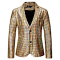 Miniatyrbild 1 av 3: Herrarnas Metallic Jacka Blazer 70-talets Disco Party Sportkavaj gold M