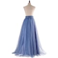 Miniatyrbillede 3 af 6: Dame Bryllup Lang Maxi Puffy Tyl Nederdel blue M