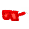 Miniatyrbillede 3 af 5: Kvinde Fuzzy Square Cat Eye Solbriller Party Maskerade Disco Briller Red