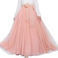 Dame Bryllup Lang Maxi Puffy Tyl Nederdel peach M