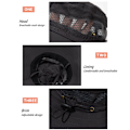 Miniatyrbild 5 av 5: Solhattar för män Sommarhatt Bred Brätte Packbar Cowboyhatt Vandring Fiskehattar Black