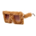 Miniatyrbillede 3 af 5: Kvinde Fuzzy Square Cat Eye Solbriller Party Maskerade Disco Briller Brown