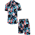 Pikkukuva 2 / 6: Miesten Havaijilainen Paita ja Shortsit black M