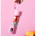 Miniatyrbilde 2 av 8: Bærbar Fruktjuiceblender Personlig Elektrisk Mini-flaske Hjem USB 6 Blader pink