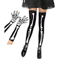 Miniatyrbilde 1 av 7: Halloween-Hodeskaller Hansker Strømper For Fest Cosplay Kostyme Gløder I Mørket Ordinary skeleton gloves+socks