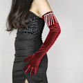 Pikkukuva 4 / 4: Juhlatyyliset hanskat 20-luvun Flapper Gatsby -asusteet Sametti red