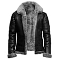 Miniatyrbilde 1 av 3: HERRER Jakke i Kunstskinn med Sherpa-Fôr - Suede Cardigan Lang Jakke grey 2L