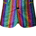 Miniatyrbillede 4 af 7: Mænds Metallic Jakke Blazer 70'er Disco Party Sportjakke colorful L