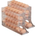 Miniatyrbilde 2 av 6: 2 stk Eggholder til kjøleskap, Eggdispenser Automatisk Rullende Eggbrett Oppbevaring 30 egg Transparent 2PCS