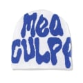 Miniatyrbillede 1 af 5: Dame Grafisk Beanie Skull Hat MEA Culpa Y2K Strikket Beanie Varmt Vinterhat White & Blue