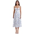 Pikkukuva 1 / 7: Naisten kesämekko, kukallinen boho-mekko, neliöaukkoinen, olkaimellinen, keinuva blue S