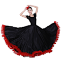 Miniatyrbild 1 av 5: Elegant Ballroomdans Latin Dansfest Lång Svingtävlingskjol black