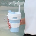 Pikkukuva 3 / 6: Kasaannetta matkakupillinen 450ml Uusiokäyttöinen taskupullo Light Blue