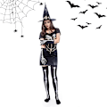 Miniatyrbilde 2 av 7: Halloween-Hodeskaller Hansker Strømper For Fest Cosplay Kostyme Gløder I Mørket Ordinary skeleton gloves+socks