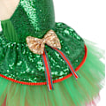 Miniatyrbillede 3 af 5: Piges Jule-Dansedragt med Pailletter, Ballet Tutu Kjole med Pandebånd green M