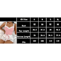 Miniatyrbild 5 av 5: Dam 2-delad pyjamas set nattkläder cami shorts set V-ringad spets nattkläder pink L
