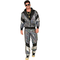 Miniatyrbillede 2 af 5: Kostume Tracksuit, Disco, 80'er Outfit, Jogging Suit, Fastelavnskostumer Sliver Grey M