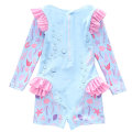 Miniatyrbilde 2 av 7: Jente-badeantrekk med lang erme, mermaid-design og rynker, UV-beskyttelse Color 1 2XL