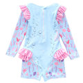 Miniatyrbilde 2 av 7: Jente-badeantrekk med lang erme, mermaid-design og rynker, UV-beskyttelse Color 1 4XL