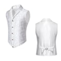 Pikkukuva 2 / 3: Miesten Liivi Paisley-Kukkakuvioinen Victorian Liivit Gootti Steampunk Virallinen Liivi Tuxedo Liivit white XL