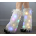 Miniatyrbild 4 av 6: Imitationspäls Legwarmers för Kvinnor Sexig Päls Lyser Upp Leggings Jul Kostym 25CM