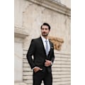 Miniatyrbild 2 av 6: Herrar Slim Fit 2-delad Kostym, Kavaj, Byxor black XL