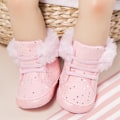 Miniatyrbild 2 av 10: Baby Snow Boots Vinter Skor Spädbarn Pojkar Flickor Booties Halkfri Kallt Väder pink 11cm