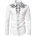 Pikkukuva 1 / 5: Miesten rento pitkähihainen napitettu paita, jossa on brodeeraus White 2 XL