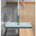 Miniatyrbild 2 av 5: Platt Squeegee-Mopp med Hink, Händerfri Urvridning, Golvrengöringsmopp med 2 Dukar