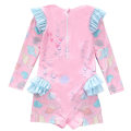 Miniatyrbilde 2 av 7: Jente-badeantrekk med lang erme, mermaid-design og rynker, UV-beskyttelse Color 3 2XL