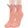 Miniatyrbillede 1 af 6: Dames Fuzzy Sokker med Greb Bløde Fluffy Slippersokker pink