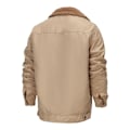 Miniatyrbillede 2 af 5: Mænds Vinterjakke Varmt Fleeceforet Frakke Light Khaki 4XL