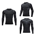 Miniatyrbilde 2 av 4: Kompresjonsskjorte for menn, lang erme, trenings-T-skjorte black L
