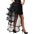 Miniatyrbilde 1 av 6: Viktoriansk Steampunk Bustle Skjørt med 6-lags Bånd-på-Belte Tulle Tutu Overkjole black