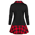 Miniatyrbillede 3 af 6: Dame Langærmet Cowl Hals Formfitting Casual Tunika Top Bluser red L