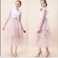 Miniatyrbilde 4 av 8: Tierdelt lagdelt mesh ballett ballkjole tyll tutu A-linje midi-skjørt for kvinner pink XL