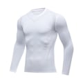 Miniatyrbilde 1 av 4: Kompresjonsskjorte for menn, lang erme, trenings-T-skjorte white XL