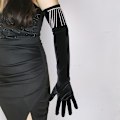 Pikkukuva 3 / 7: Juhlatyyliset hanskat 20-luvun Flapper Gatsby -asusteet Sametti black