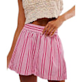 Miniatyrbild 1 av 5: Randiga Boxer Shorts för Kvinnor, Elastisk Hög Midja, Pyjamasbyxor, Y2K Shorts, Nattkläder Pink M