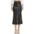 Miniatyrbilde 2 av 10: Kvinners Sekvens Skjørt Glitter Elastisk Bodycon Midi Havfrue Skjørt 2XL