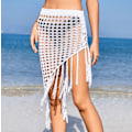 Miniatyrbilde 3 av 7: Sexy Mesh-skjørt med frynser for kvinner - Stranddekke, sommer, fiskenett, badedrakt