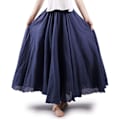 Pikkukuva 2 / 2: Naisten ja tyttöjen joustava vyötäröllä oleva pitkä ja virtaava boheemi puuvillainen rento maxihame navy blue 95CM