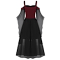 Miniatyrbillede 2 af 6: Halloween Kostume Kvinders Gotisk Kjole Voksen Vampyr Kjole red 4XL