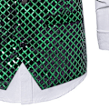 Miniatyrbillede 5 af 7: Sequinvest til mænd med V-hals til fest og natklub - Metallic Waistcoat green XXL
