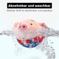 Miniatyrbild 5 av 5: Aktivt Rörlig Plyschleksak för Husdjur, Interaktiv Kvittrande Rörlig Hund- och Kattleksak med Studsande Boll Red Pig Bluetooth