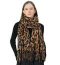 Leopard Print Scarf Vintervarm Blød Cashmere-lignende Tæppe-Sjal brown