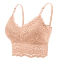 Pikkukuva 1 / 5: Plus Size Säädettävät Pitsi-Rintaliivit Naisille Bralette Pehmustetut Pitsi-Bandeau-Rintaliivit Apricot M