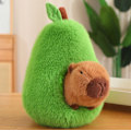 Miniatyrbillede 4 af 11: Capybara i Avocado Plushie Blød Fuzzy Skjul i Plys Kastpude 46cm